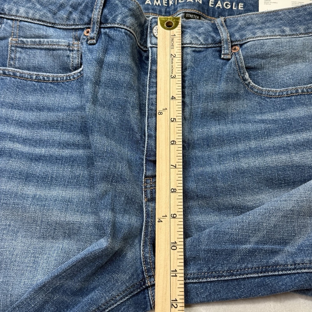 American Eagle Jeans Womens 12 Short Blue Tomgirl Mid Rise Stretch Denim Men - Picture 6 of 11
